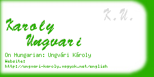 karoly ungvari business card